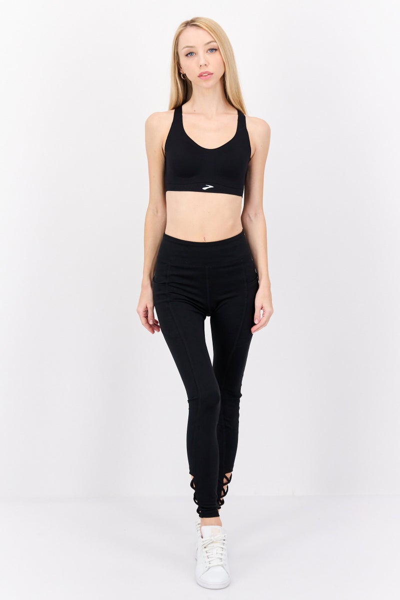 Brooks Women Sportswear Fit Lightly Padded Running Sports Bra, Black - Image 2