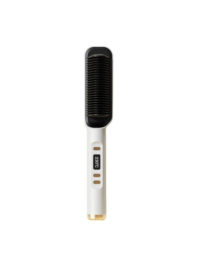 Negative Ion Hair Straightener Brush, Hair Straightener, Non-Damaging to Hair, 2-in-1 Hair Straightening & Curling Iron for Lazy People, Electric Curling Brush - Image 3