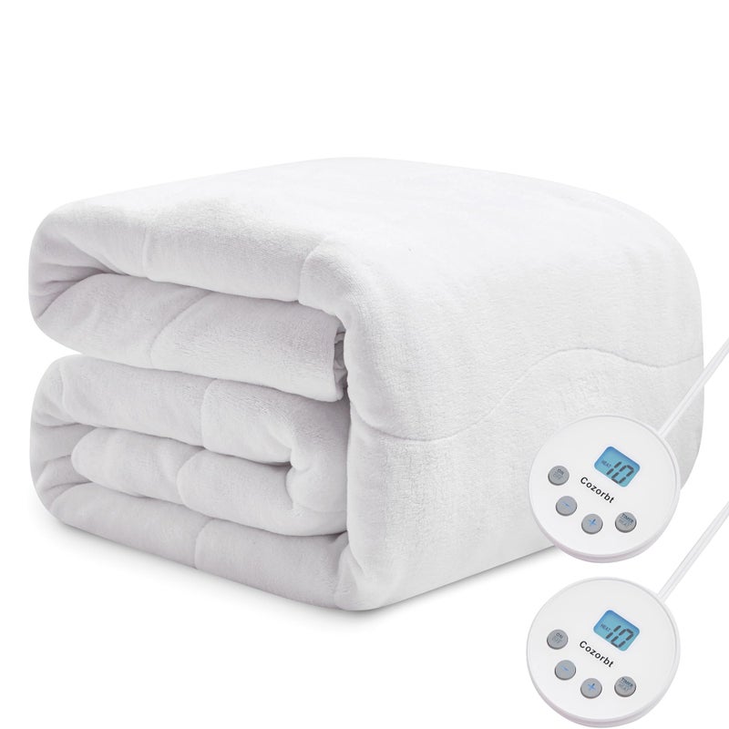 Cozorbt Heated Quilted Wave Mattress Pad,King Size Dual Control,Soft Bed Warmer,10 Heat Settings,1-12 Hours Auto-Off,Fast Heating,ETL Certified,Machine Washable,Fit Up to 18" Deep Pocket,78"x80" - Image 1
