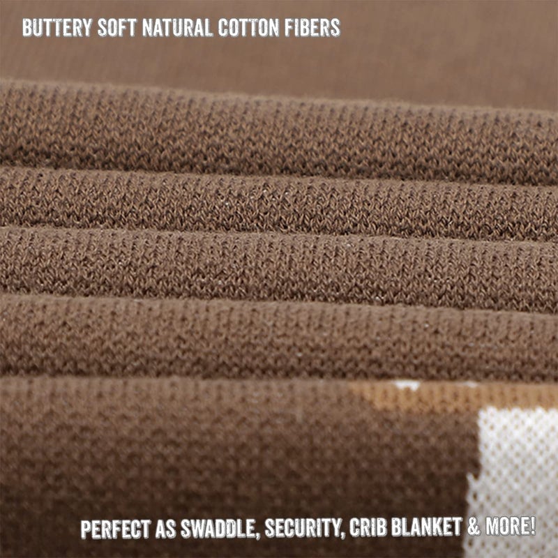 Bleu La La Knit Baby Blanket for Girls and Boys 100% Cotton Buttery Soft Cozy Receiving Swaddle Crib Stroller Blanket for Shower Gift Registry for Newborns, Infants, Toddlers (Mushroom - Mocha) - Image 5