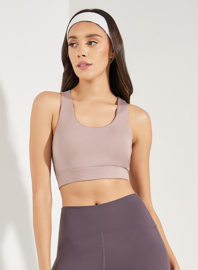 Styli Active Dual Tear Drop Back Detail Sports Bra - Image 1