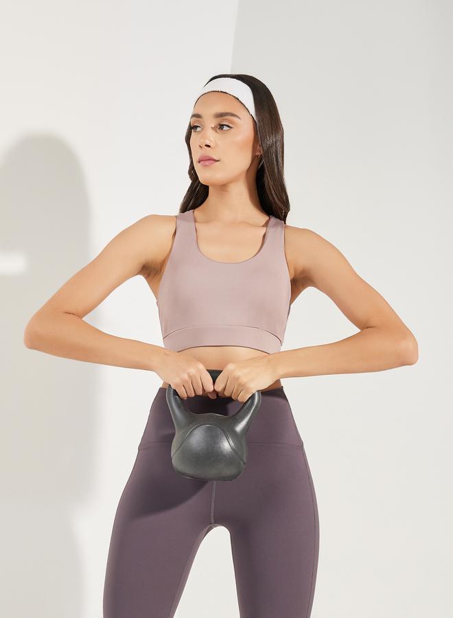 Styli Active Dual Tear Drop Back Detail Sports Bra - Image 2