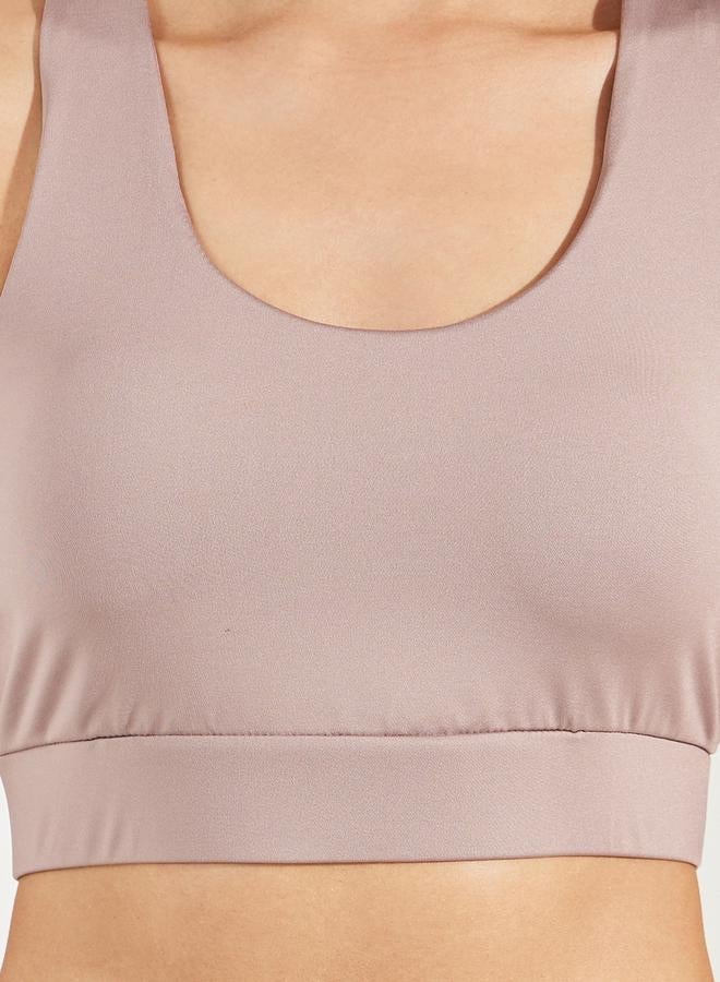 Styli Active Dual Tear Drop Back Detail Sports Bra - Image 4
