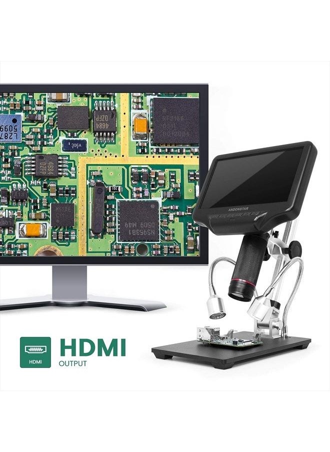 Andonstar - AD407 1080P 3D HDMI 4MP Soldering Digital Microscope with 7-inch HD LCD Display and 270X Magnification Portable Tool for PCB Phone Repair, DIY Electronics and SMD/SMT/BGA - Image 1