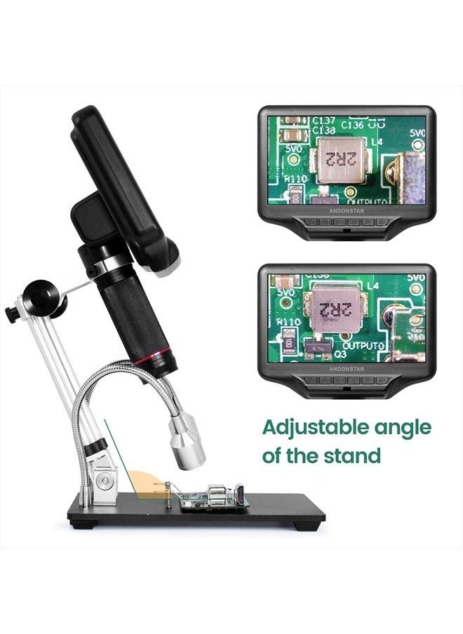 Andonstar - AD407 1080P 3D HDMI 4MP Soldering Digital Microscope with 7-inch HD LCD Display and 270X Magnification Portable Tool for PCB Phone Repair, DIY Electronics and SMD/SMT/BGA - Image 1
