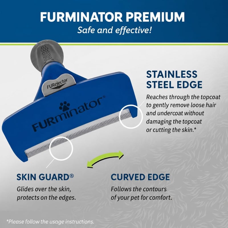فورمينوتر أداة إزالة الطبقة السفلية من الفرو من FURminator للكلاب ذات الشعر الطويل الكبيرة، وزن 23-41 كجم سهل الالتقاط والاستخدام - Image 3