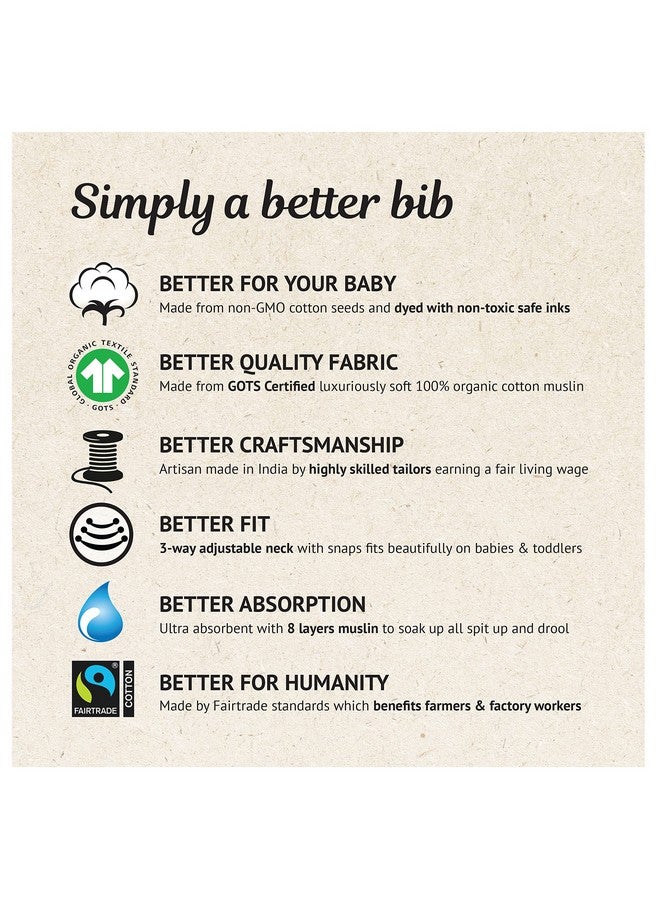Kishu Baby Indi GOTS Organic Infinity Scarf Bib - 4-Way Reversible, 8 Layer Muslin Drool Bib (Lavender) - Image 2