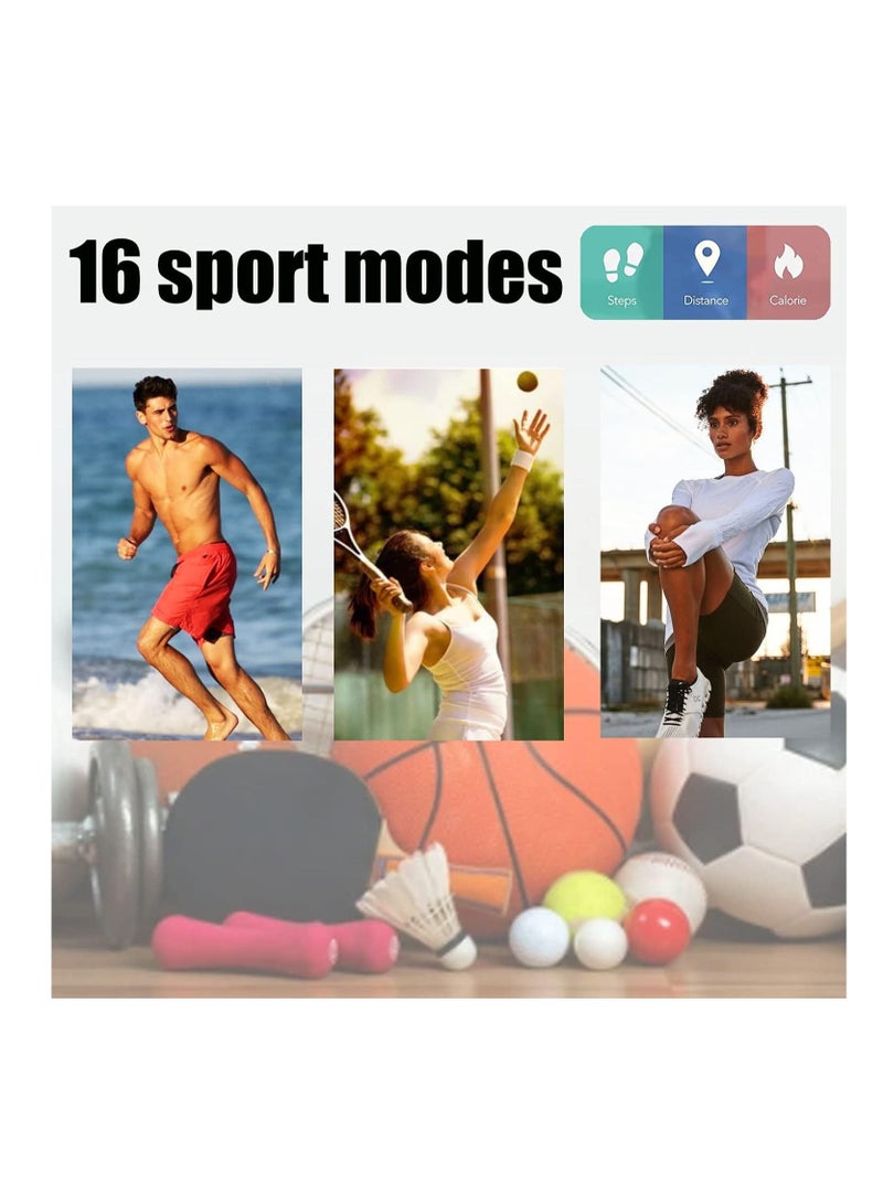 W4YOU Fitness Tracker with Step Counter ,Calories,Stopwatch,IP68,Health Tracker with Heart Rate Monitor,Sleep Tracker,Blood Oxygen,Temperature,Smartwatch,Camera Control, Message Notifications - Image 4