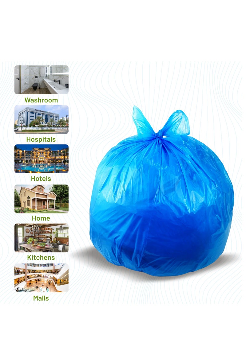 Hi Care (Pack of 100 Bags) Garbage Bag Blue 80x110cm 25 Micron Heavy Duty Oxo Biodegradable Plastic Bag Large Trash Bags Dustbin Bags Waste Bag Office Bag Strong And Durable Bin Bag Garbage Bag Large  - Image 2