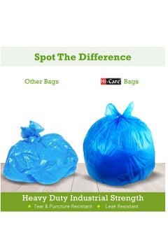 Hi Care (Pack of 100 Bags) Garbage Bag Blue 80x110cm 25 Micron Heavy Duty Oxo Biodegradable Plastic Bag Large Trash Bags Dustbin Bags Waste Bag Office Bag Strong And Durable Bin Bag Garbage Bag Large  - Image 4