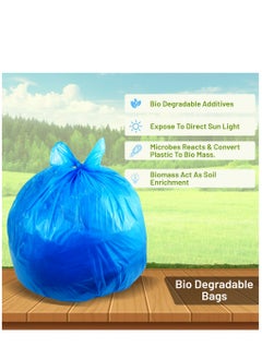 Hi Care (Pack of 100 Bags) Garbage Bag Blue 80x110cm 25 Micron Heavy Duty Oxo Biodegradable Plastic Bag Large Trash Bags Dustbin Bags Waste Bag Office Bag Strong And Durable Bin Bag Garbage Bag Large  - Image 5
