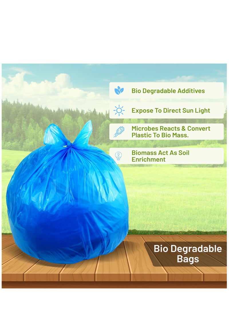 Hi Care (Pack of 100 Bags) Garbage Bag Blue 80x110cm 25 Micron Heavy Duty Oxo Biodegradable Plastic Bag Large Trash Bags Dustbin Bags Waste Bag Office Bag Strong And Durable Bin Bag Garbage Bag Large  - Image 5