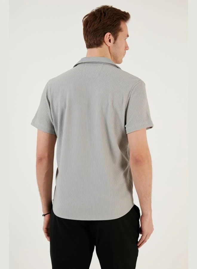 Buratti  Buratti Cotton Blend Apache Collar Short Sleeve Regular Fit Shirt Men's SHIRT CF24S115882 for Men | Best Price UAE