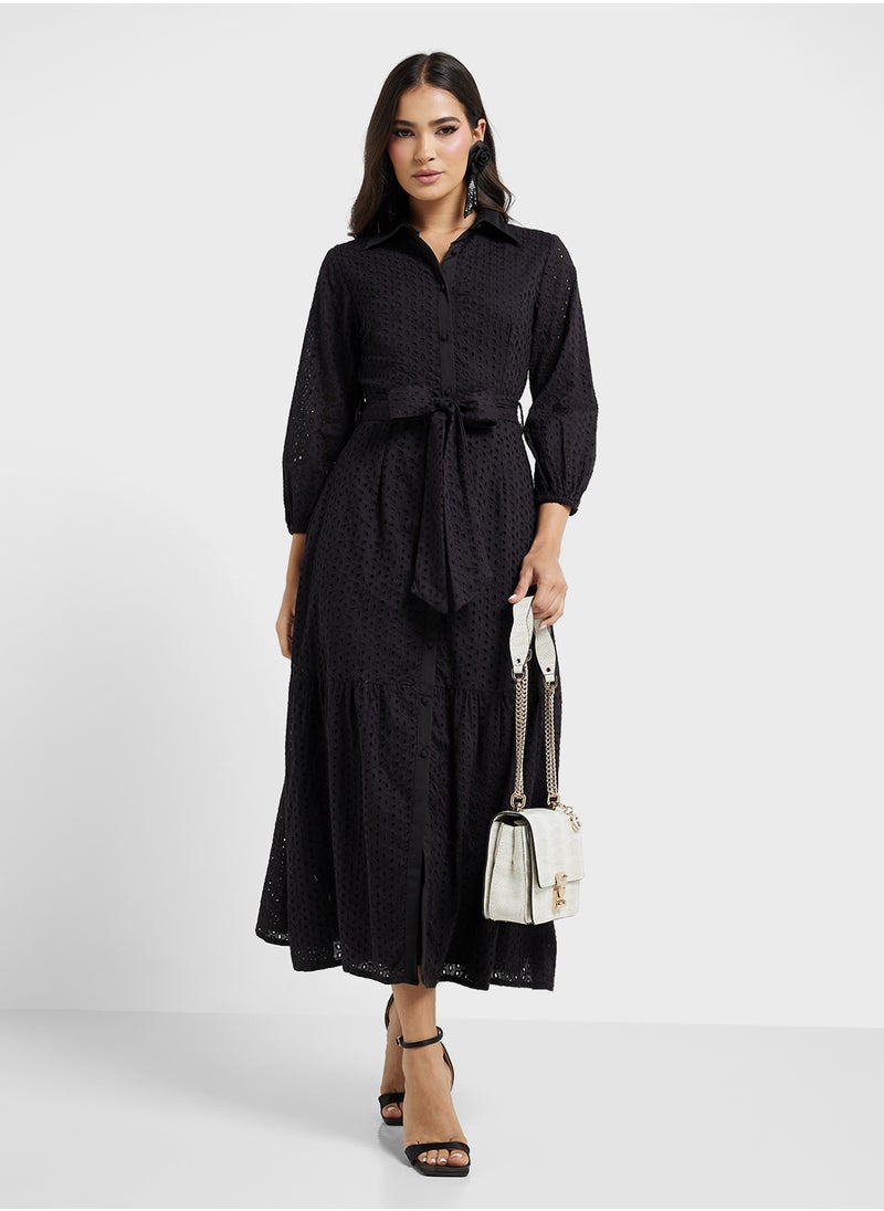 ELLA - Schiffli Shirt Dress - Image 1