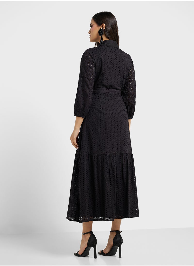 ELLA - Schiffli Shirt Dress - Image 1