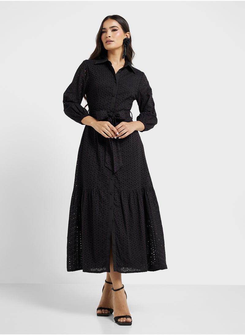 ELLA - Schiffli Shirt Dress - Image 1