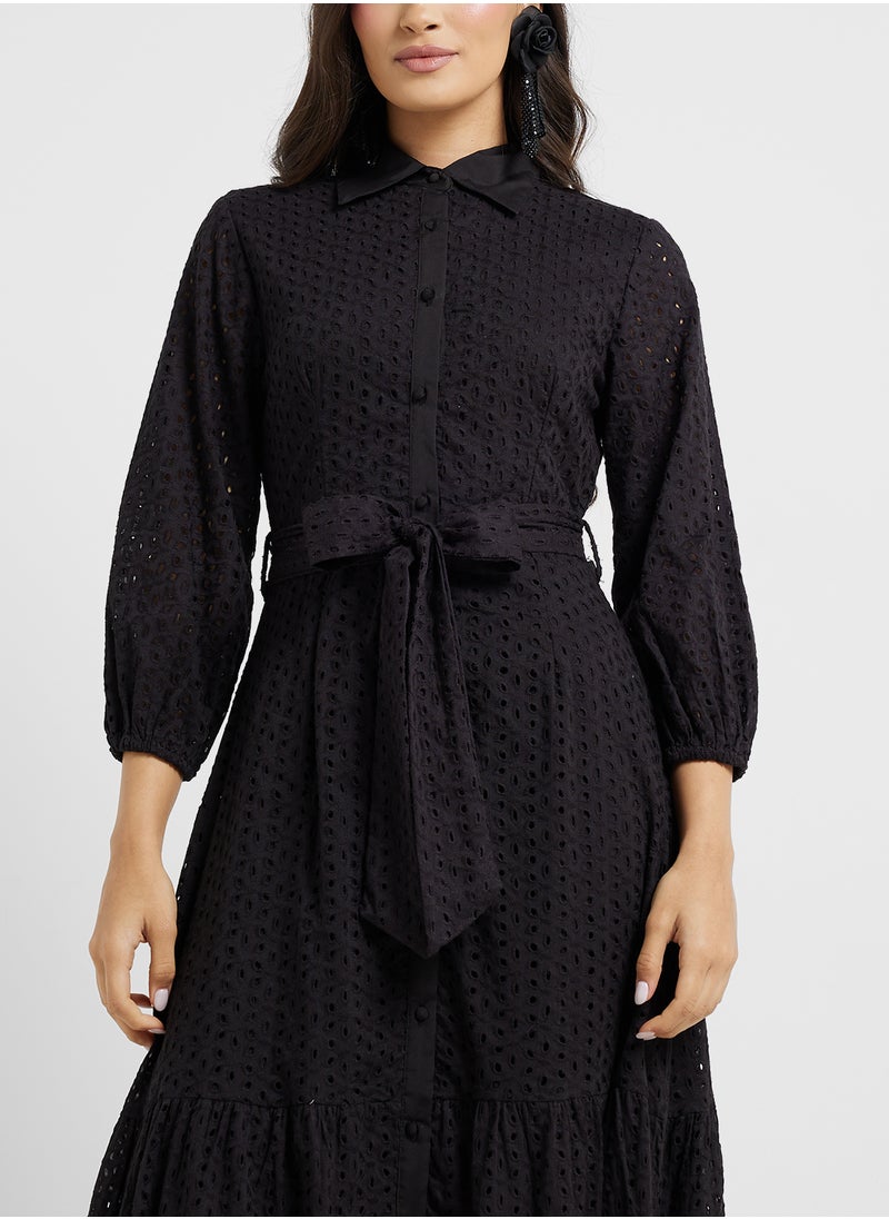ELLA - Schiffli Shirt Dress - Image 1