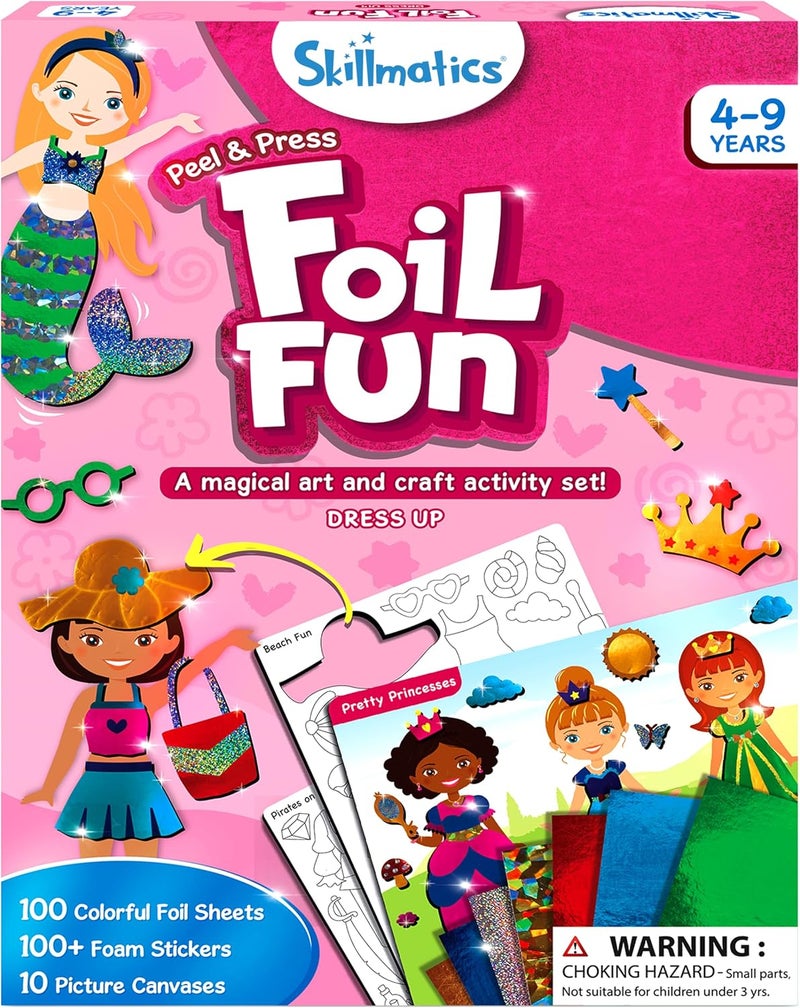 Skillmatics Foil Fun - Unicorns & Princesses, No Mess Art for Kids, Craft Kits & Supplies, DIY Creative Activity, Travel Toys, Gifts for Ages 4, 5, 6, 7, 8,  9 - Image 1