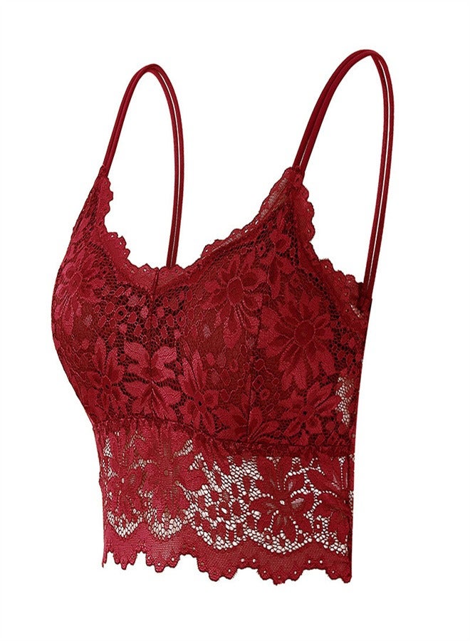 Loquat Women's Lace Back Camisole Underwear Red  - Image 1