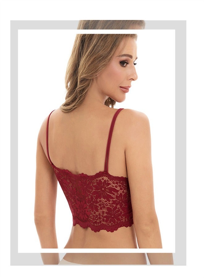 Loquat Women's Lace Back Camisole Underwear Red  - Image 3