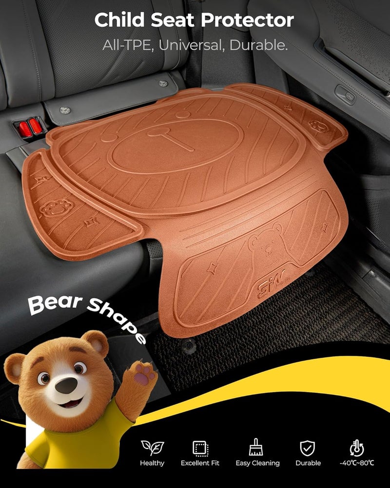 3W Child Seat Protector - Orange Bear Shape, Waterproof and Anti-Slip Cushion for Kids - Image 2