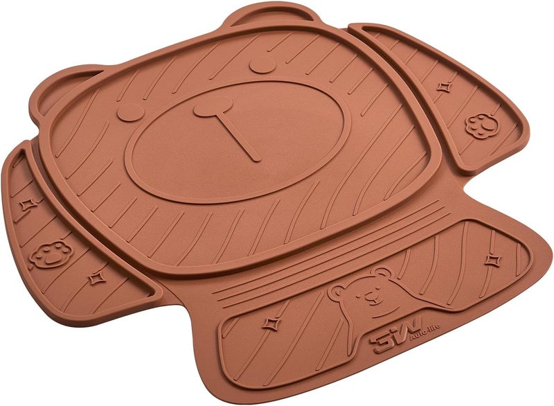 3W Child Seat Protector - Orange Bear Shape, Waterproof and Anti-Slip Cushion for Kids - Image 1