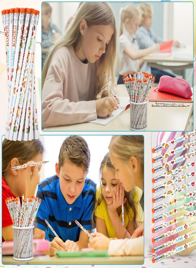YooNotee 48 Pcs VBS Camping Pencils with Eraser Bulk Stationery Funny VBS Classroom School Supplies Gift Decor for Camping Birthday Party - Image 4