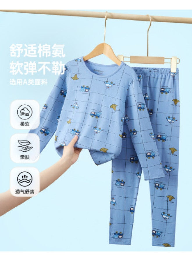 ASK JUNIOR Children's Pajama Set Boys Autumn Long Sleeve Long Pants Homewear Comfortable Cartoon Underwear Set - Image 1