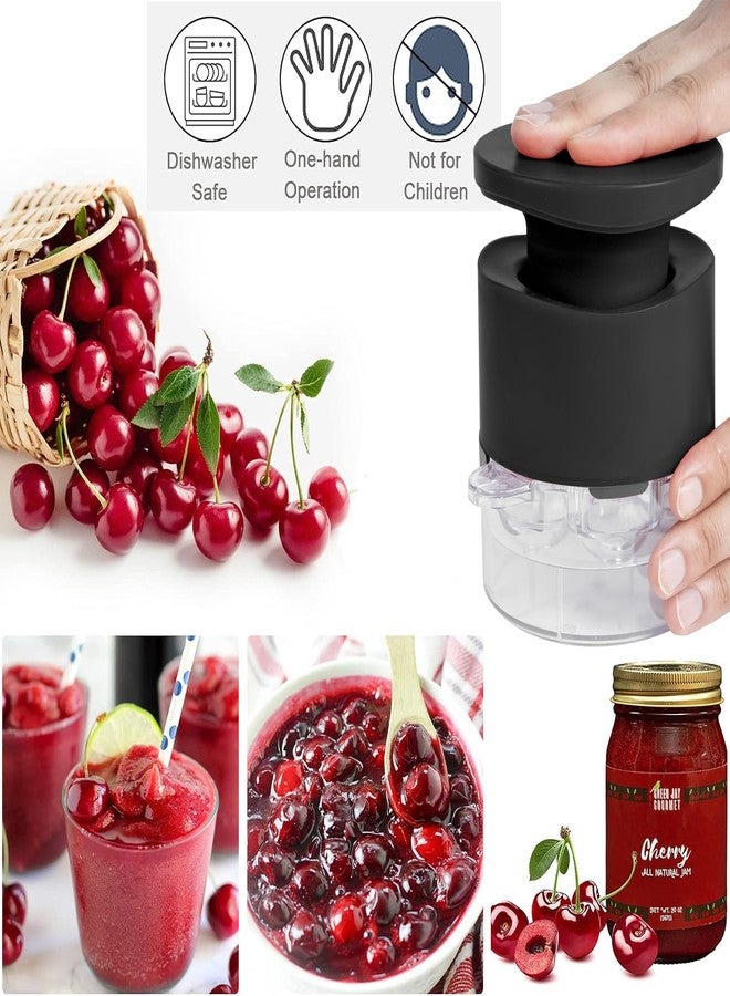 EddHomes Cherry Pitter Multiple, Quick Release Multi Cherries Stoner Pitter 7-in-1, Push Button Cherr'y Core Pit'ter with Splatter Protector, Pit Remover for Making Jam(Save Time) (Black, Large) - Image 3