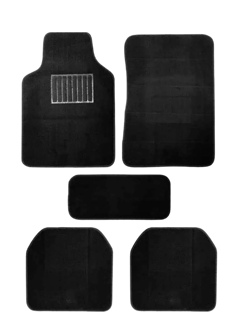 Car Floor Mats 5 Piece Set - Universal Fit for SUV and Sedan, Heavy Duty Non Slip Soft Auto Foot Mats, Easy to Clean Interior Protection Accessories for All Seasons (Black - Image 1