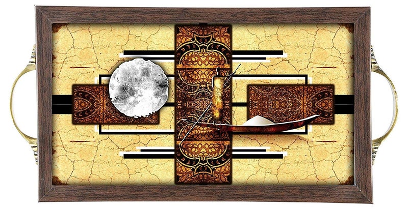 Paper Plane Design صواني تقديم بتصميم طائرة ورقية للوجبات الخفيفة، الطعام، الماء، استقبال الضيوف، صينية خشبية لطاولة الطعام، المنزل، المكتب ومتعددة الاستخدامات (30x16x4 سم / 12 * 6 * 1.5 بوصة) - Image 1