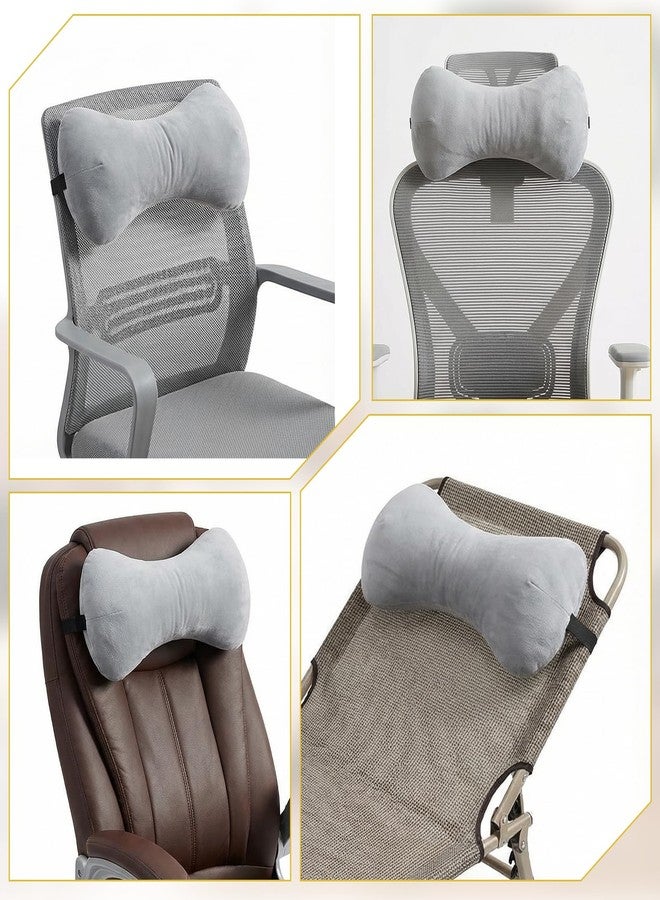 YBEATY 1Pc Neck Headrest Pillow for Recliner Armchairs, Bone Shaped Chair Head Cushion Plush Curve Cervical Roll Pillow with Adjustable Strap for Sleeping Neck Support Pain Relief Car Airplane Travel - Image 5
