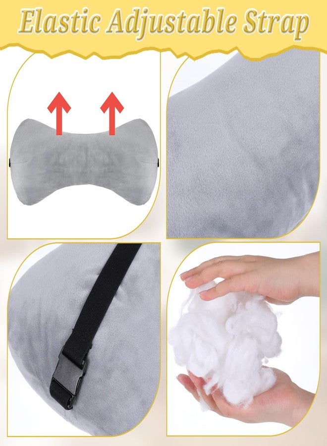 YBEATY 1Pc Neck Headrest Pillow for Recliner Armchairs, Bone Shaped Chair Head Cushion Plush Curve Cervical Roll Pillow with Adjustable Strap for Sleeping Neck Support Pain Relief Car Airplane Travel - Image 3