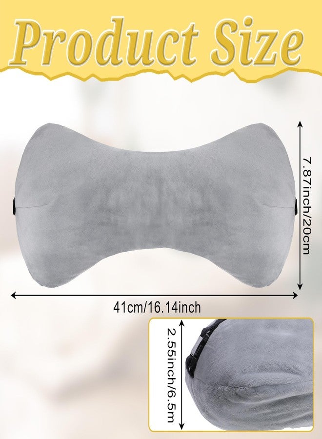 YBEATY 1Pc Neck Headrest Pillow for Recliner Armchairs, Bone Shaped Chair Head Cushion Plush Curve Cervical Roll Pillow with Adjustable Strap for Sleeping Neck Support Pain Relief Car Airplane Travel - Image 2