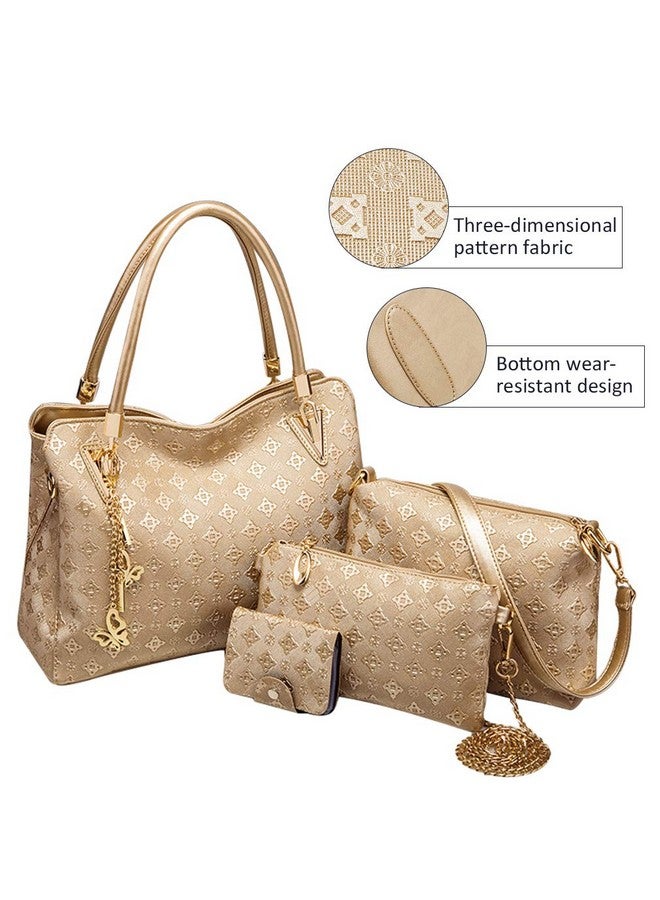 Pahajim Womens Purses and Handbags Set 4pcs Satchel Bag Tote Bags Shoulder Bags Tote Purses for Women - Image 3