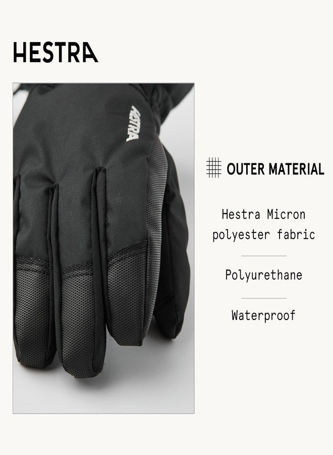 Hestra Kids Ski Waterproof C-Zone Cold Weather Winter Glove, Black/Graphite, 5 - Image 3