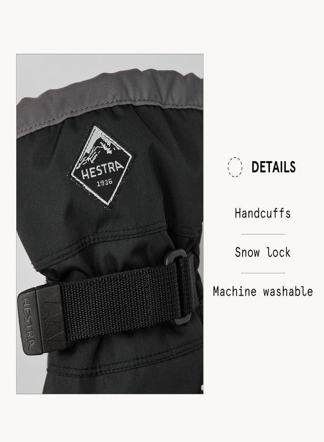 Hestra Kids Ski Waterproof C-Zone Cold Weather Winter Glove, Black/Graphite, 5 - Image 4