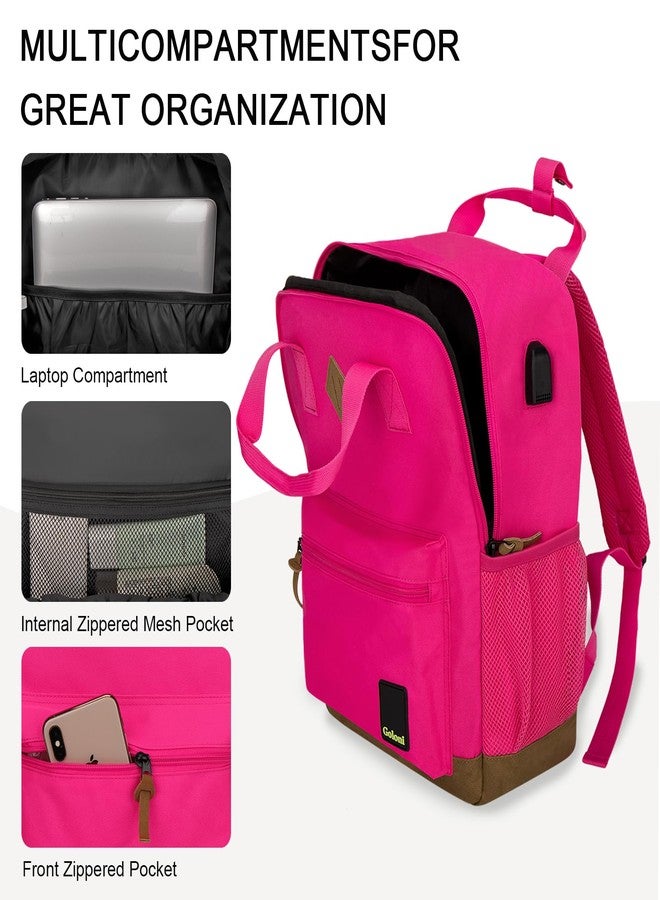 Goloni Laptop Backpack for Men Women,Travel Backpack Business Backpack with USB Port, Rose - Image 5