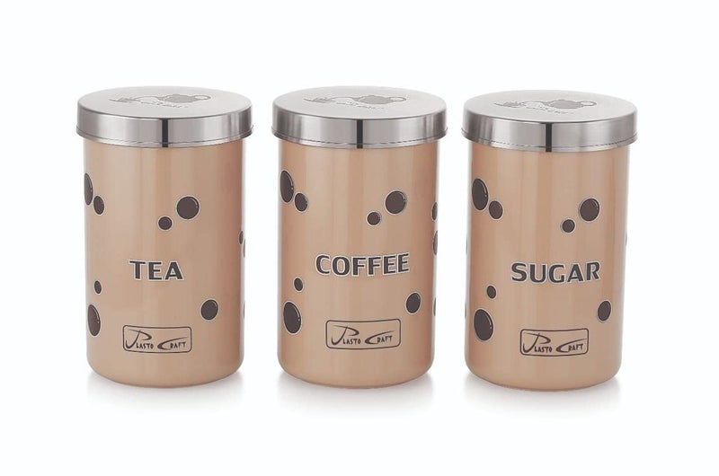 SHREESHANN Tea Sugar Coffee Containers Set with Spoon 3 Pieces 900 ml Each Microwave Dishwasher Safe BPA Free - Image 2