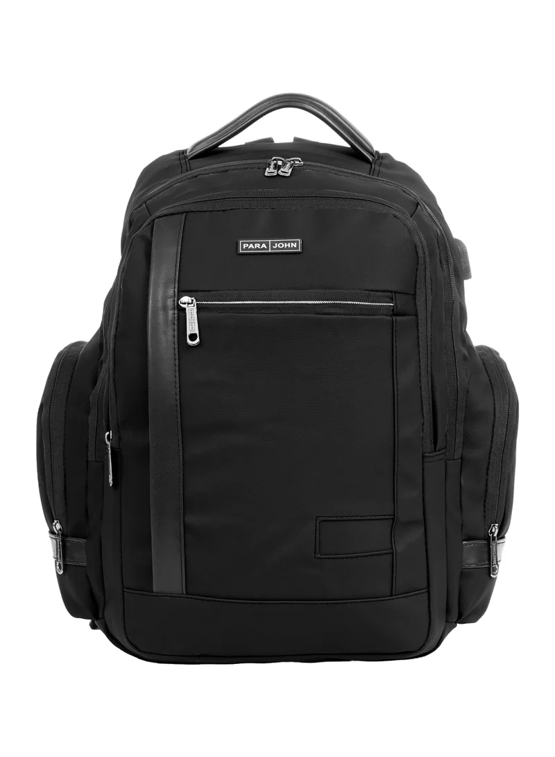 PARAJOHN Para John Laptop Backpack for Men & Women, Business Travel Backpack with USB Port, Large Capacity 15.6 Inch Laptop Bag, Water Resistant Multi Pocket Backpack, Black