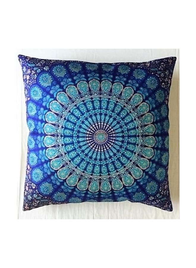 NIBEMINENT Cotton Cushion Cover Blue/Green 40x40centimeter