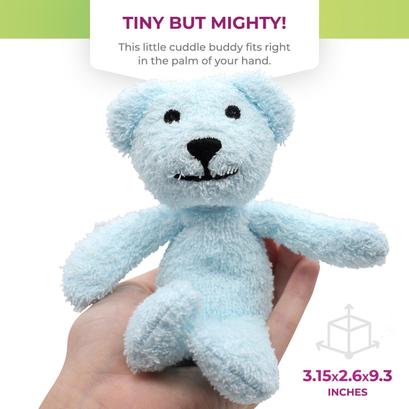 Thermal-Aid Zoo Mini â€” (Buckley the Blue Bear) â€” Mold-Resistant, Washable Hot & Cold Pack for Kids â€” Heating and Cooling Pad with Natural Corn Filling â€” Reusable Plush Toy - Image 5