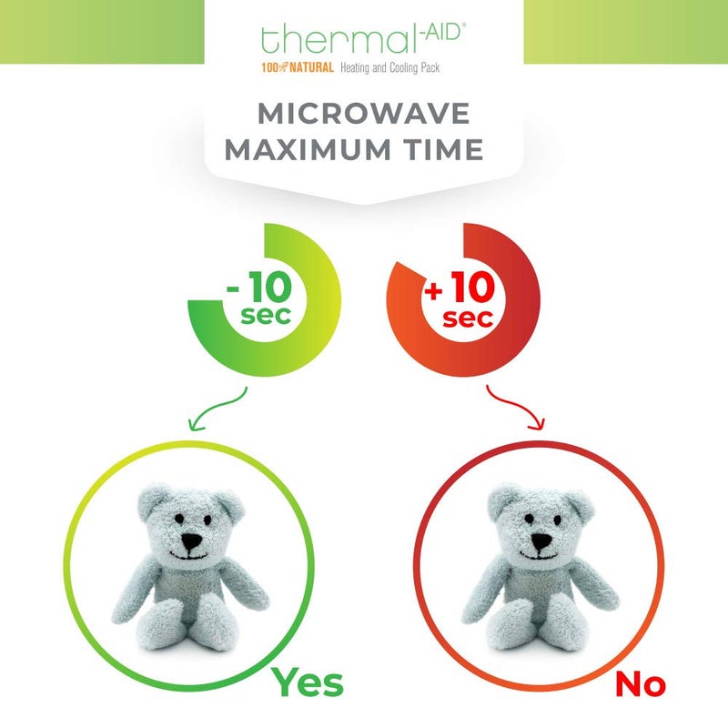 Thermal-Aid Zoo Mini â€” (Buckley the Blue Bear) â€” Mold-Resistant, Washable Hot & Cold Pack for Kids â€” Heating and Cooling Pad with Natural Corn Filling â€” Reusable Plush Toy - Image 4