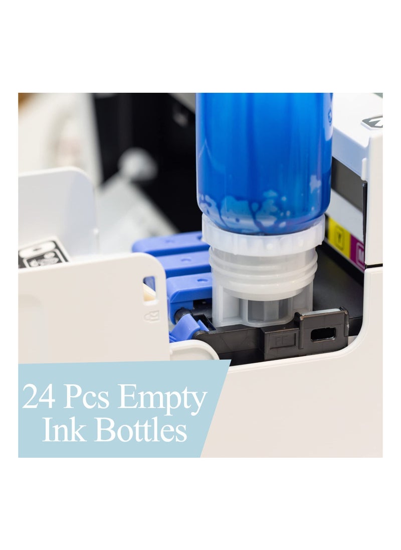 70ml Bottles Empty, 502 Ink Refill Bottles, Universal Empty Ink Bottles, Compatible with Epson Printer, Compatible with T502/T512/ET-2750/ET-2850/ET-3750/ET-4750/ET-4760/ET-15000(24 Pieces )