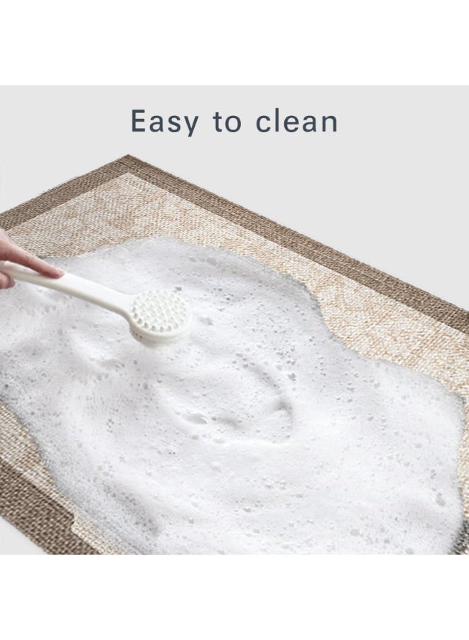 Set of 2 PCS Kitchen Mats – Non Slip Kitchen Rugs – High Absorbency Quick Dry Mat – Non Skid Washable Kitchen Mats – Anti-Skidding Rubber Backing, Oil & Water Resistant (Light Color, 40x60 + 40x120 cm) - Image 4