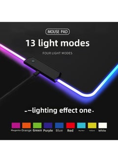 Generic Cool Cartoon Luminous RGB Mouse Pad Student Bedroom Dormitory E-sports Computer Desk Special Non-slip Game Pad-Color:40*90-Pattern:White Socks Girl  - Image 3