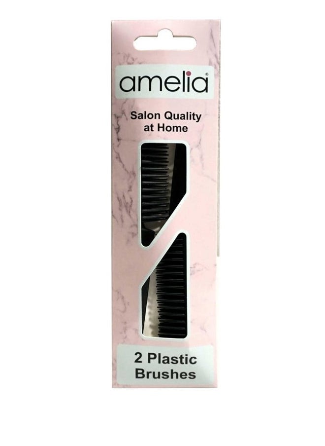 Amelia Beauty Products - 3 Row Styler Brush, 7 in | Hair Styling Comb | Travel Hairbrush for women | Rat Tail Comb for Detangling (Black) - Image 1