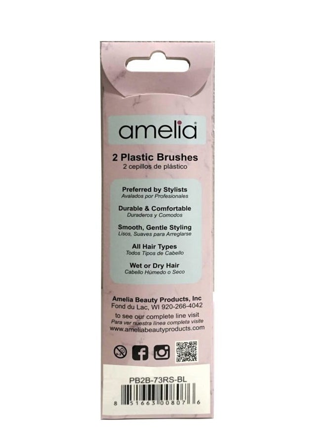 Amelia Beauty Products - 3 Row Styler Brush, 7 in | Hair Styling Comb | Travel Hairbrush for women | Rat Tail Comb for Detangling (Black) - Image 1