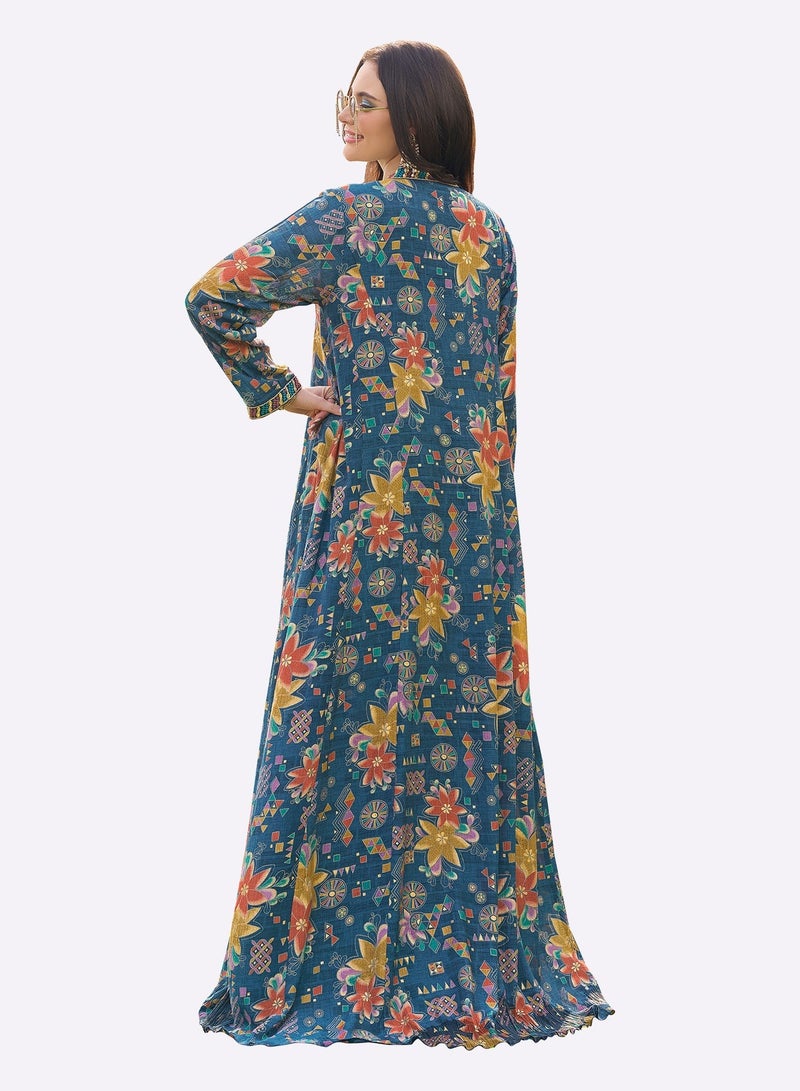 Sara Arabia Floral Geometry Jalabiya - Image 2
