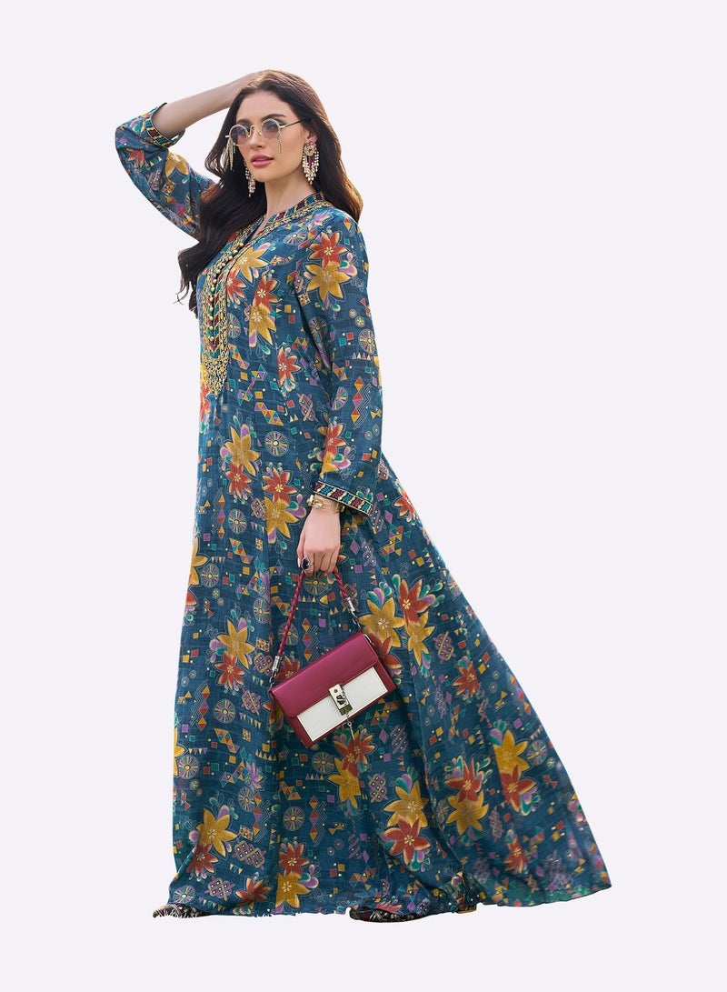 Sara Arabia Floral Geometry Jalabiya - Image 3